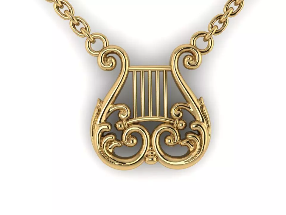 harp pendant 3D print model_0