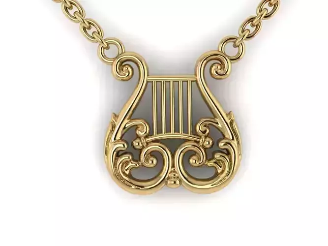 harp pendant 3D print model