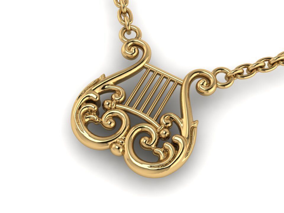 harp pendant 3D print model_1