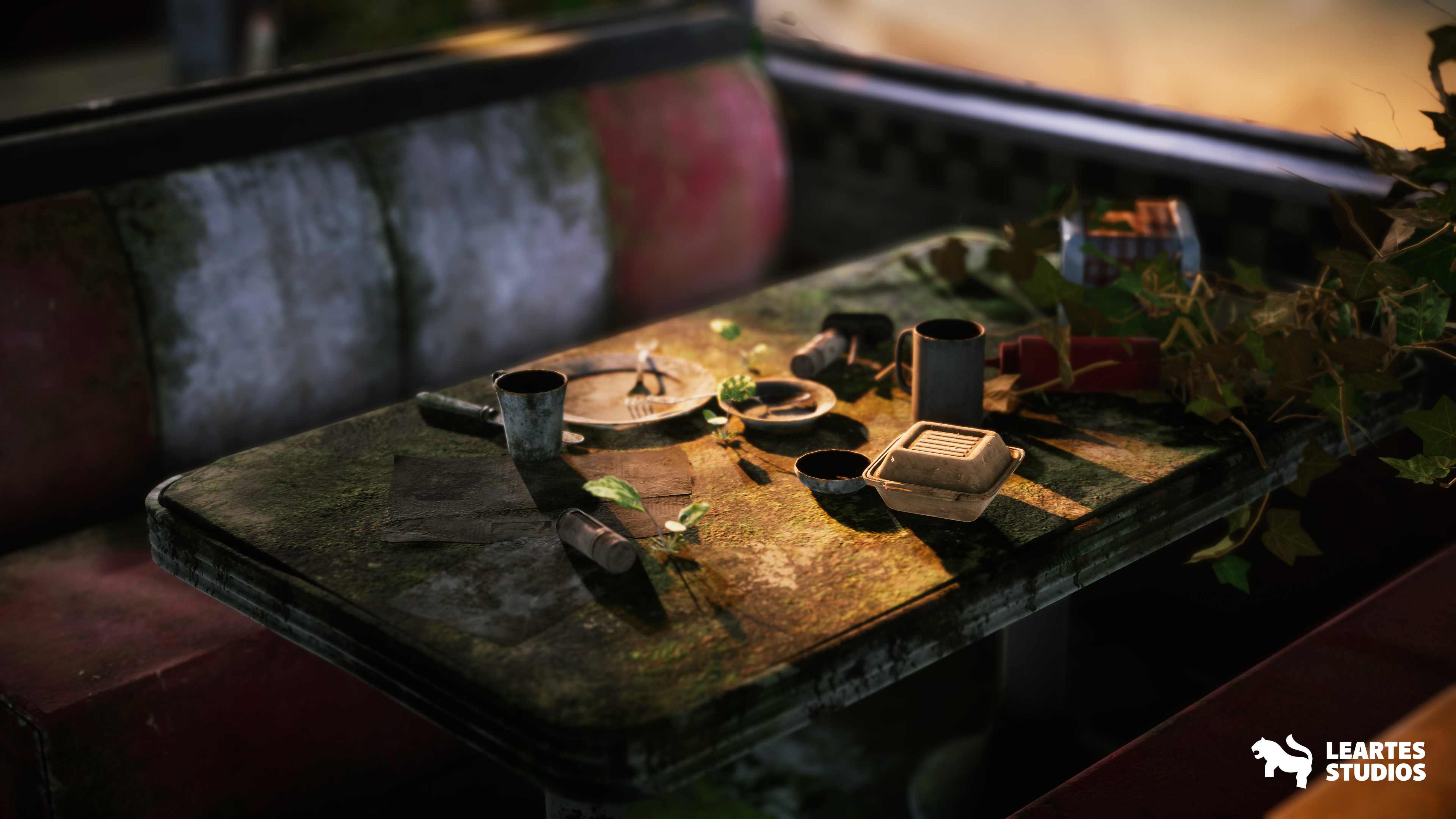 Post-Apo American Diner Environment Low-poly 3D model_12