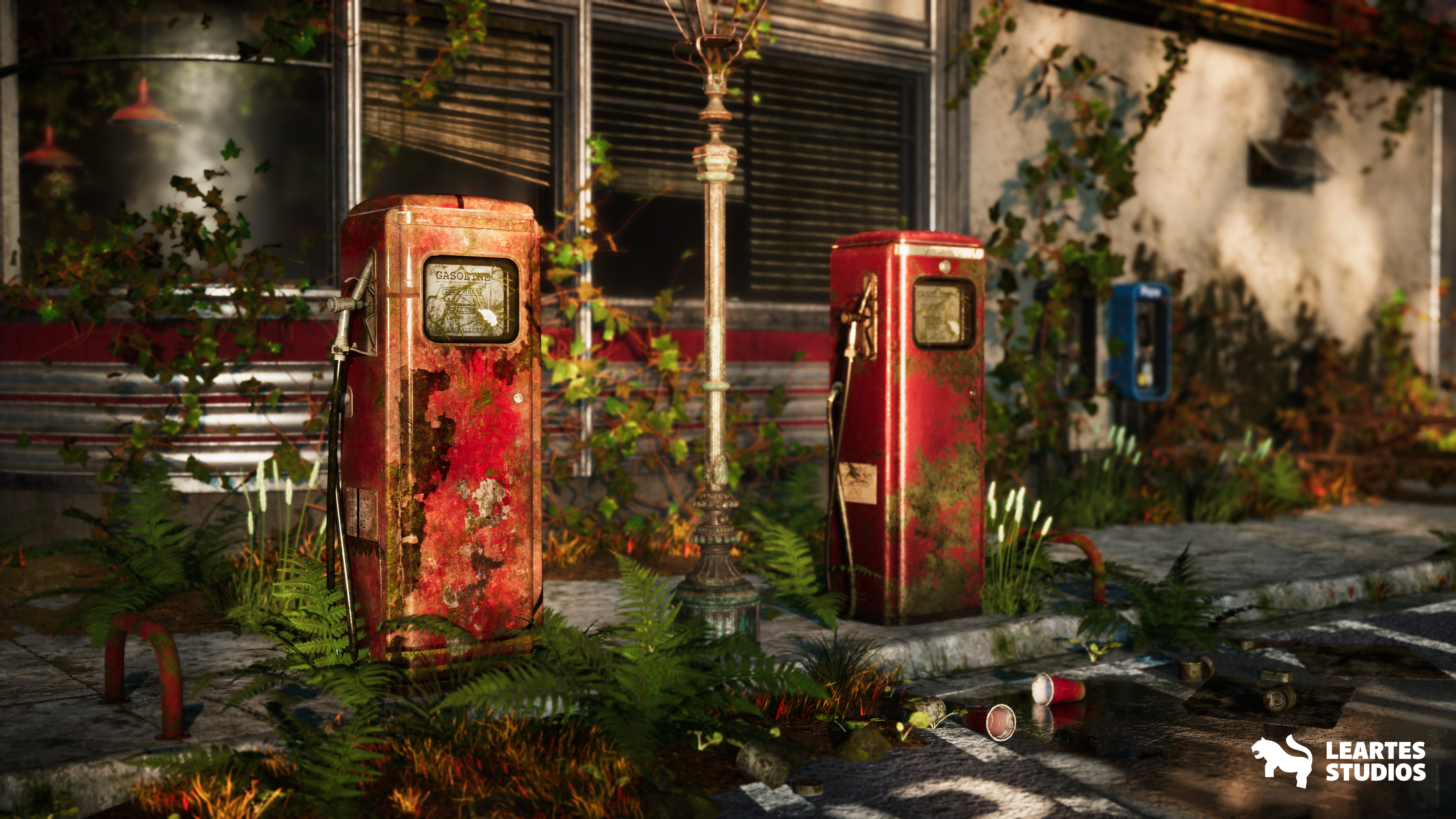 Post-Apo American Diner Environment Low-poly 3D model_5