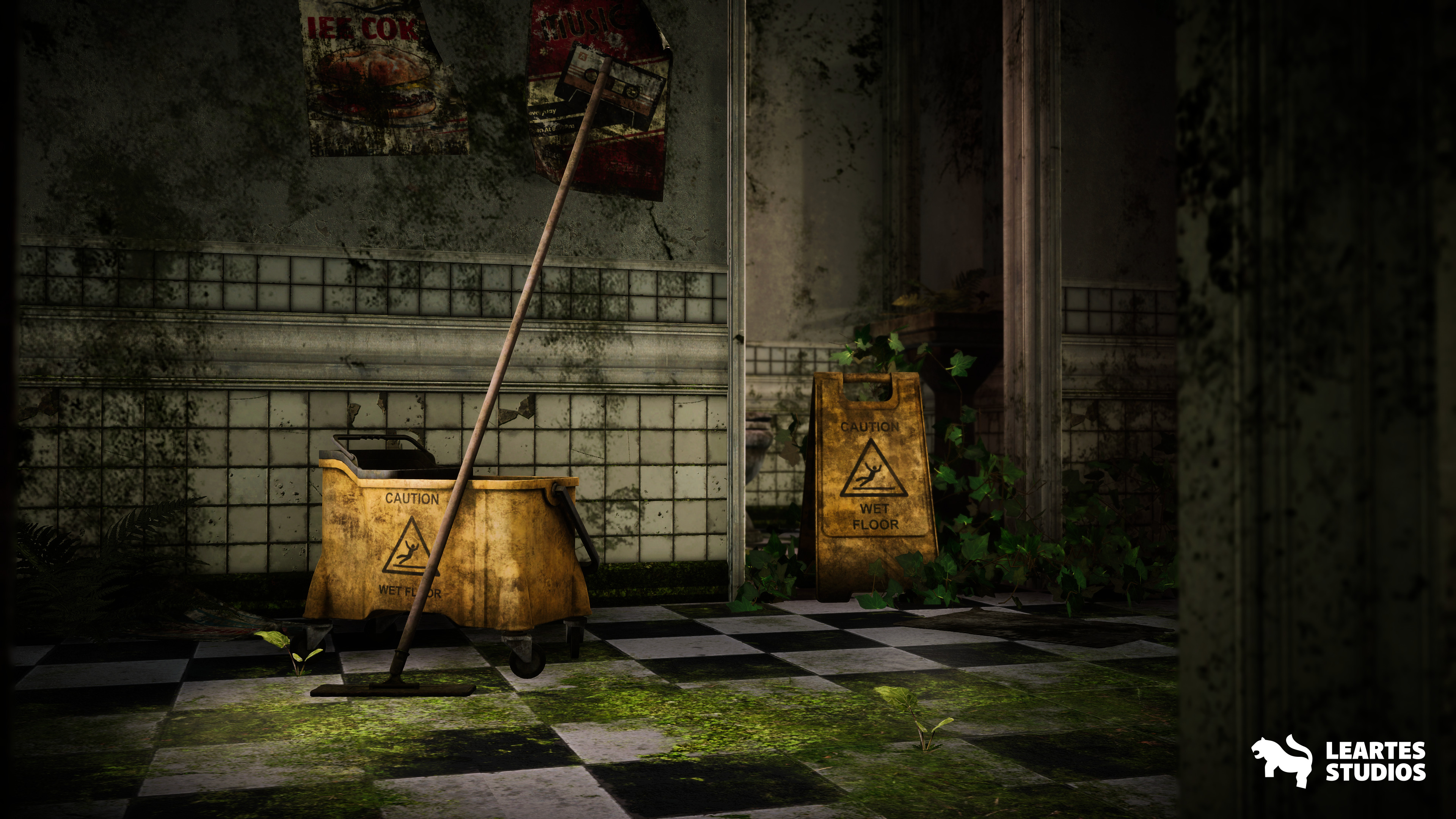 Post-Apo American Diner Environment Low-poly 3D model_16