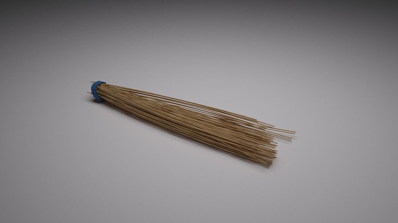 Coconut Broom Stick 3D model for household 3D model_2
