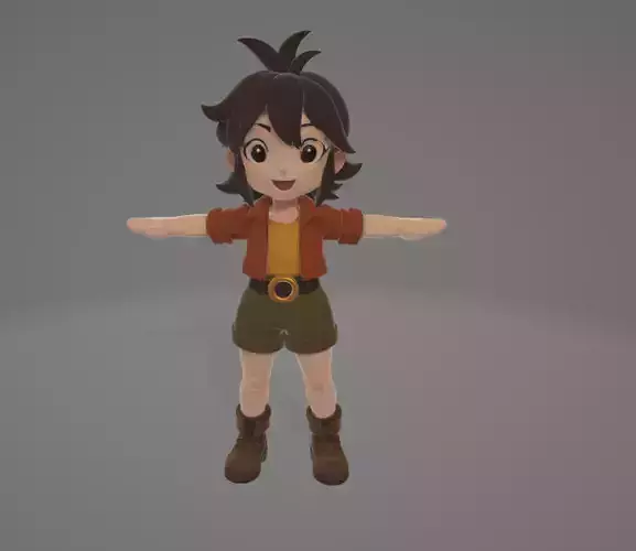 Stylized Explorer Girl  Game-Ready 3D Character