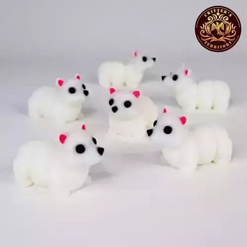 Flexi Mini Polar Bear No support Print in Place Articulated 3D print model