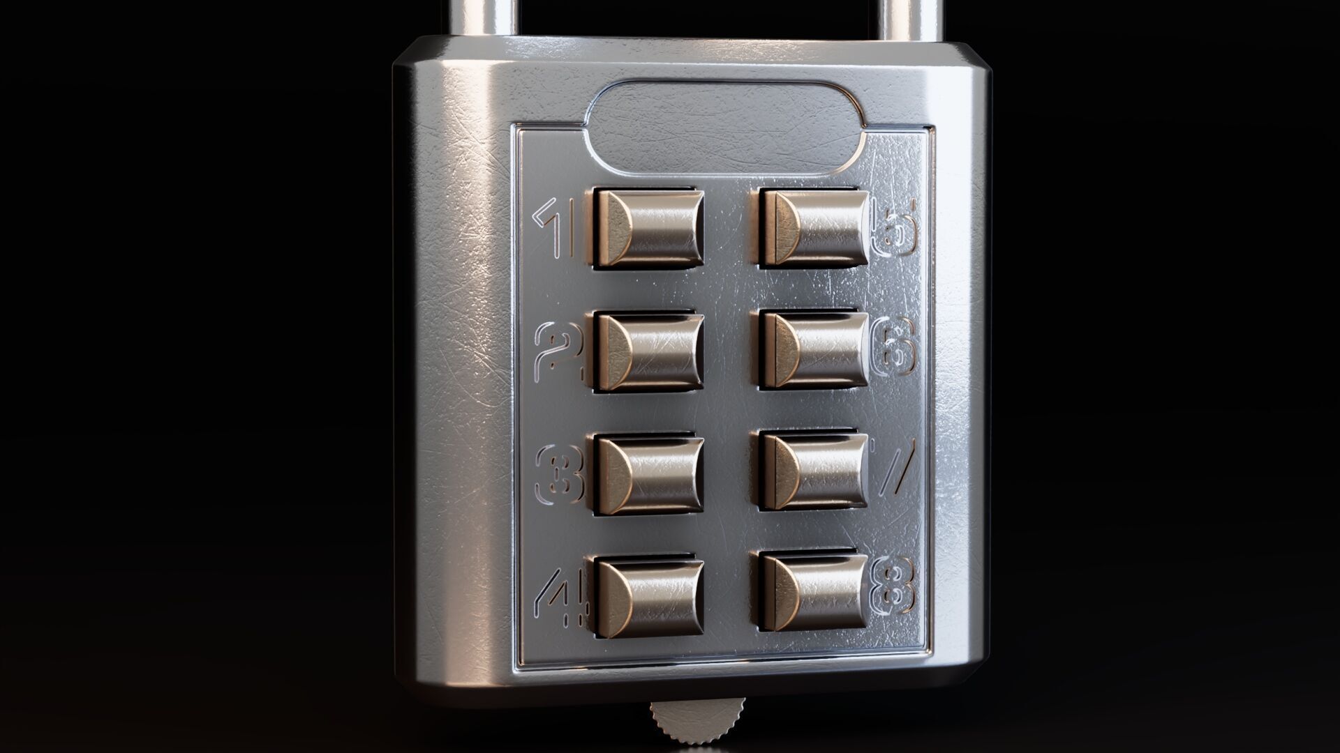 Combination Padlocks Low-poly 3D model_7