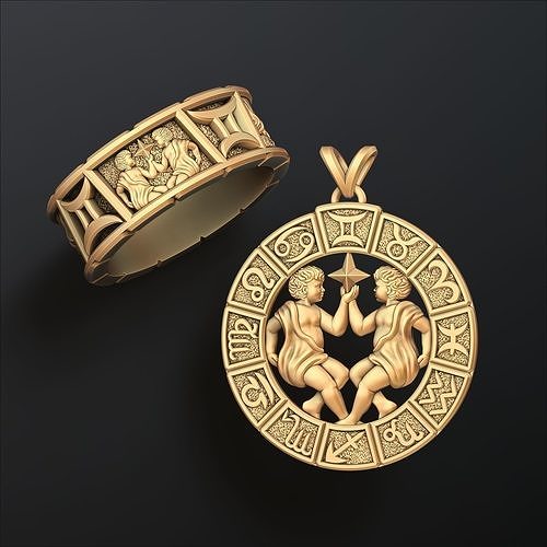Horoscope Gemini Ring Pendant v2 Collection 
