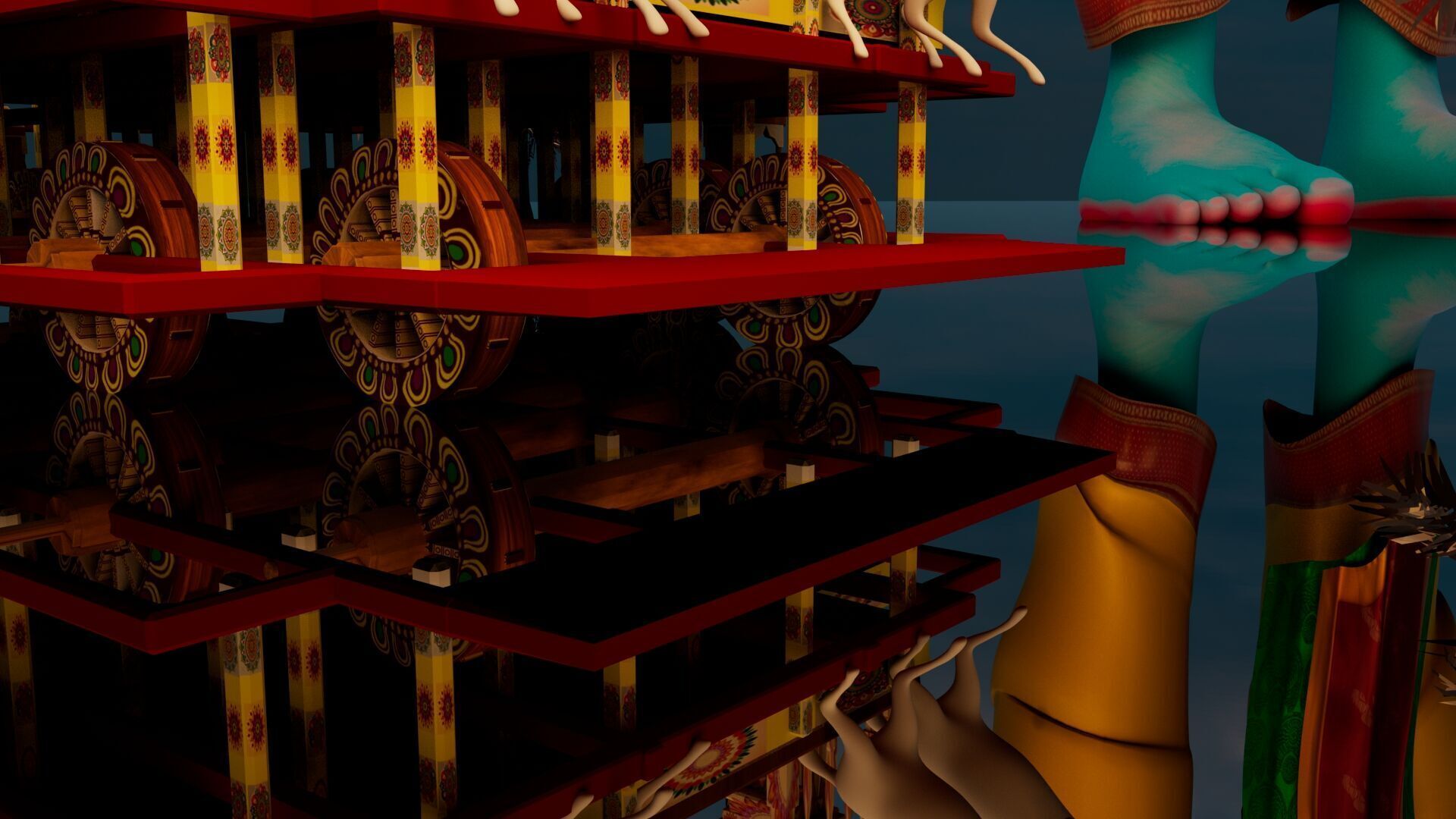 Lord Vishnu with Jagannath Puri Rath Yatra 3D model_23