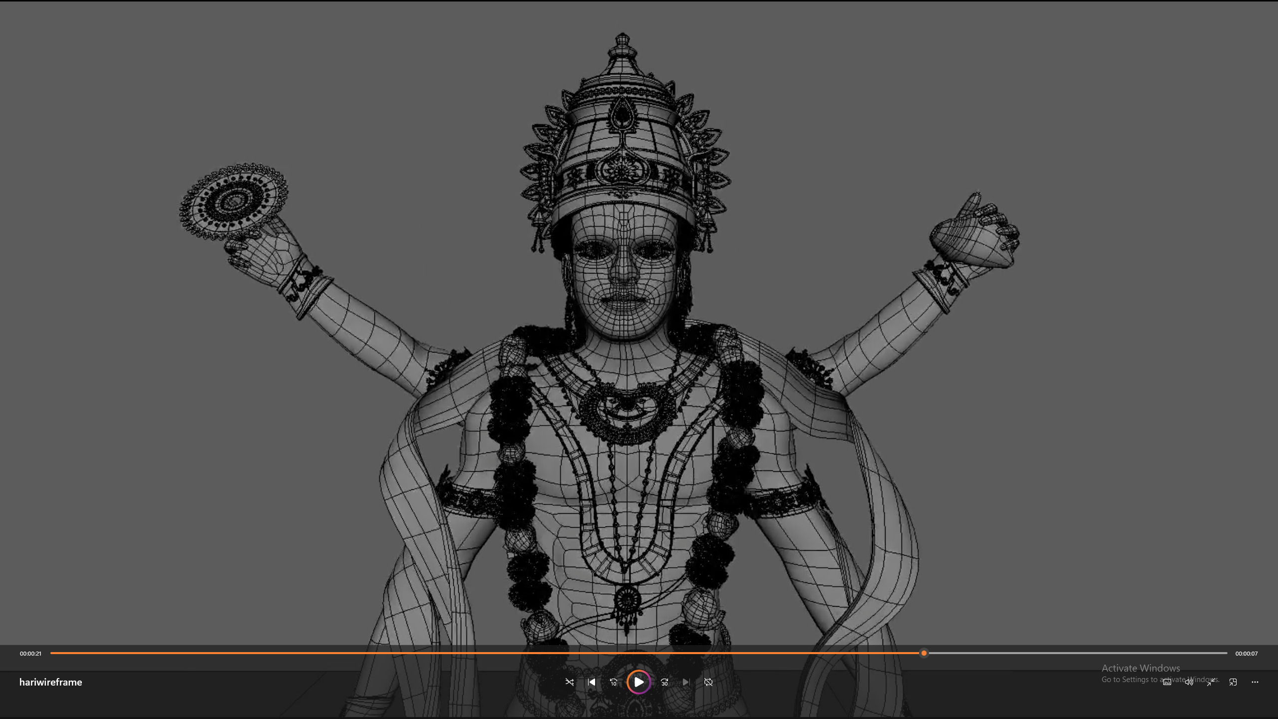 Lord Vishnu with Jagannath Puri Rath Yatra 3D model_8