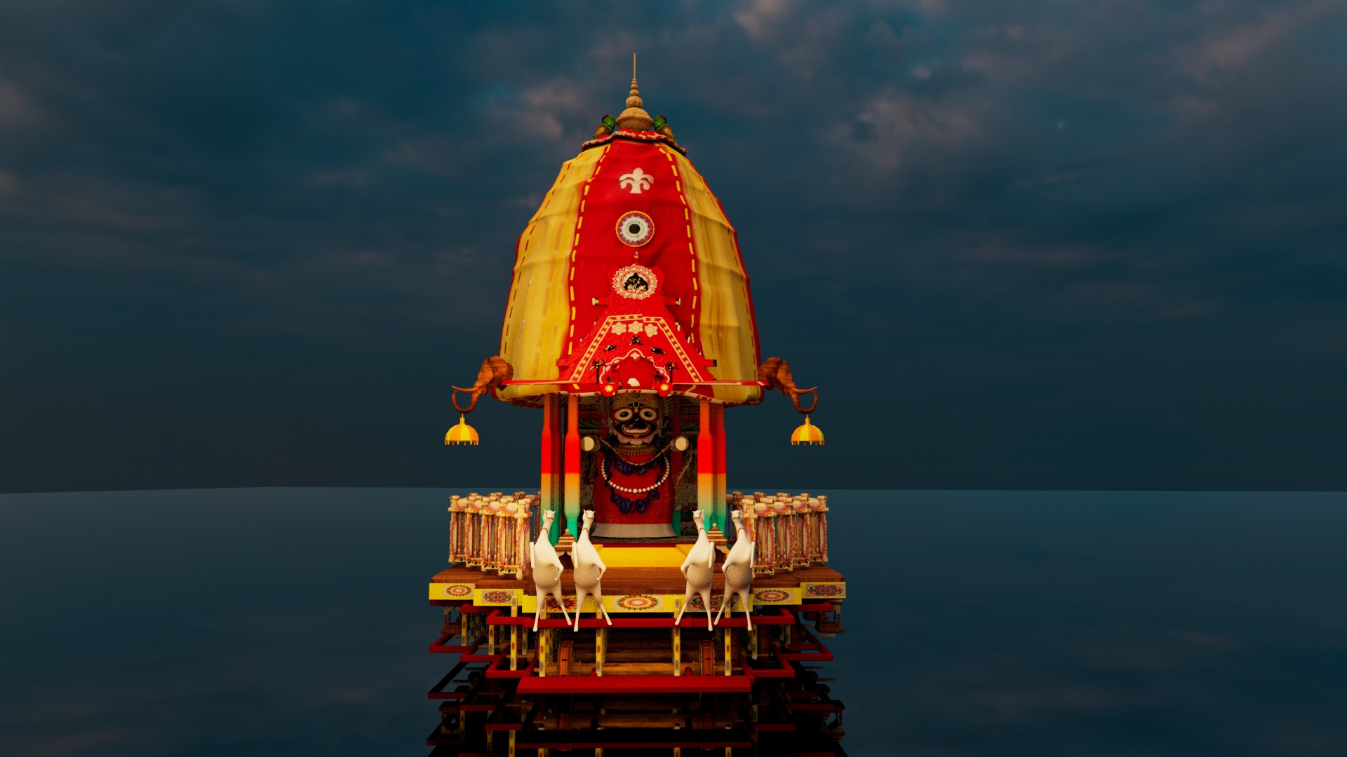 Lord Vishnu with Jagannath Puri Rath Yatra 3D model_13