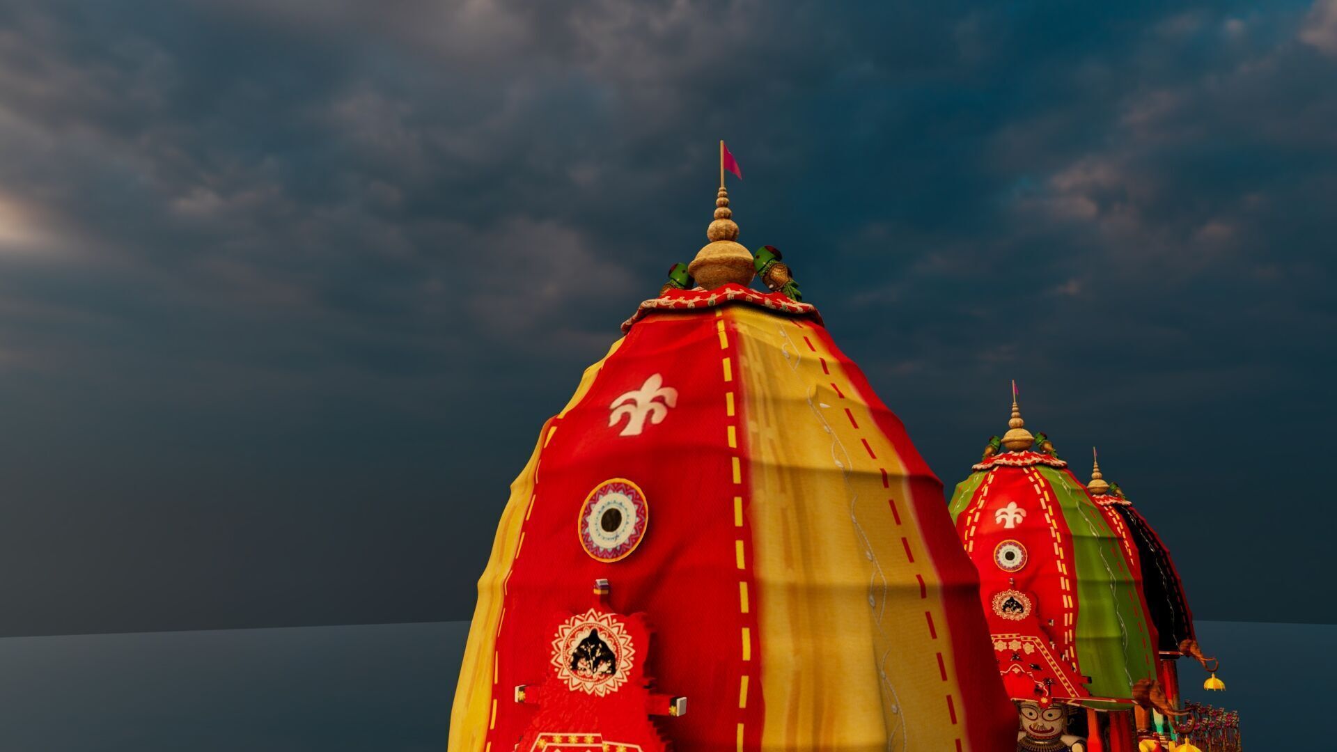 Lord Vishnu with Jagannath Puri Rath Yatra 3D model_16