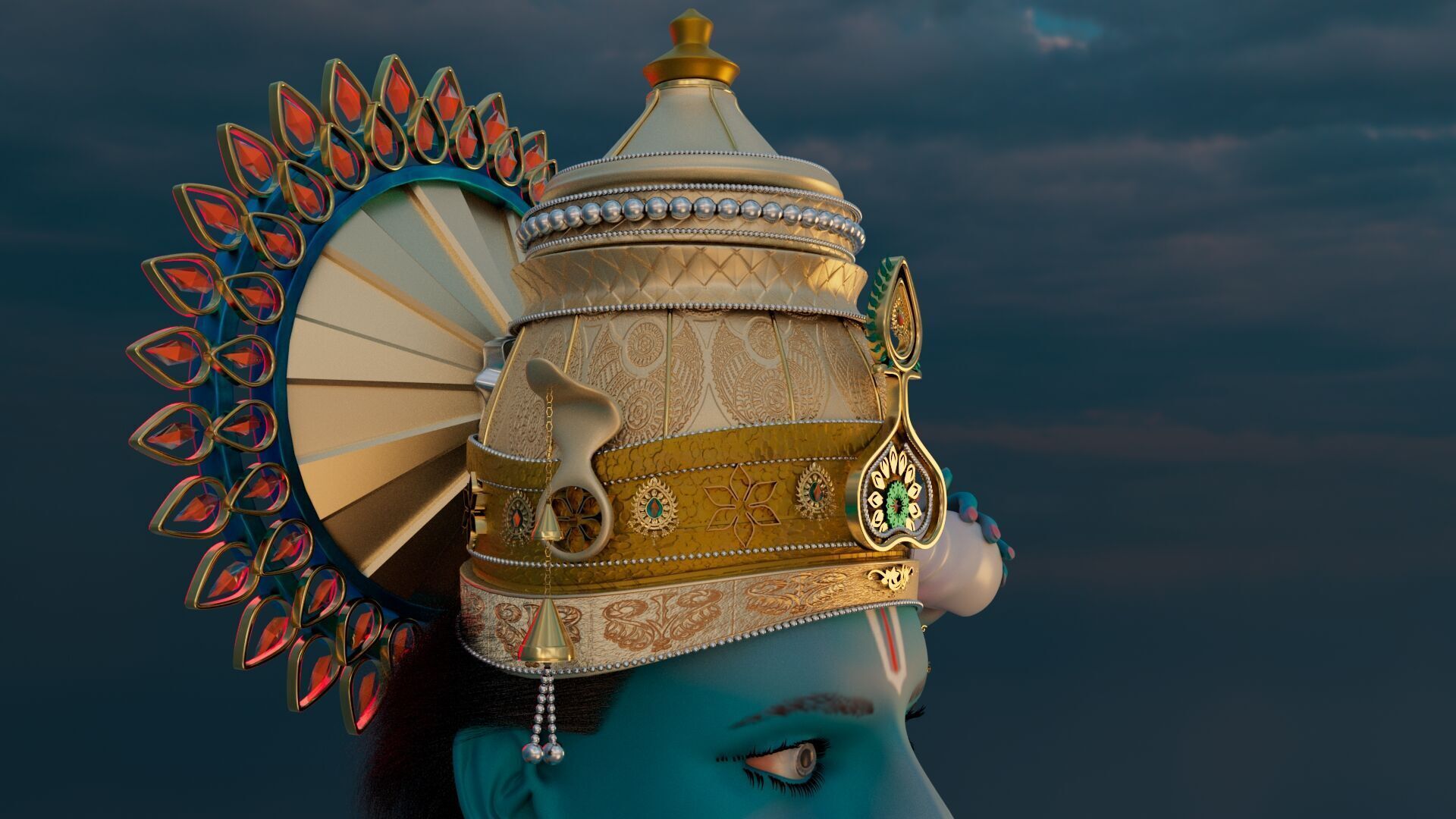 Lord Vishnu with Jagannath Puri Rath Yatra 3D model_19