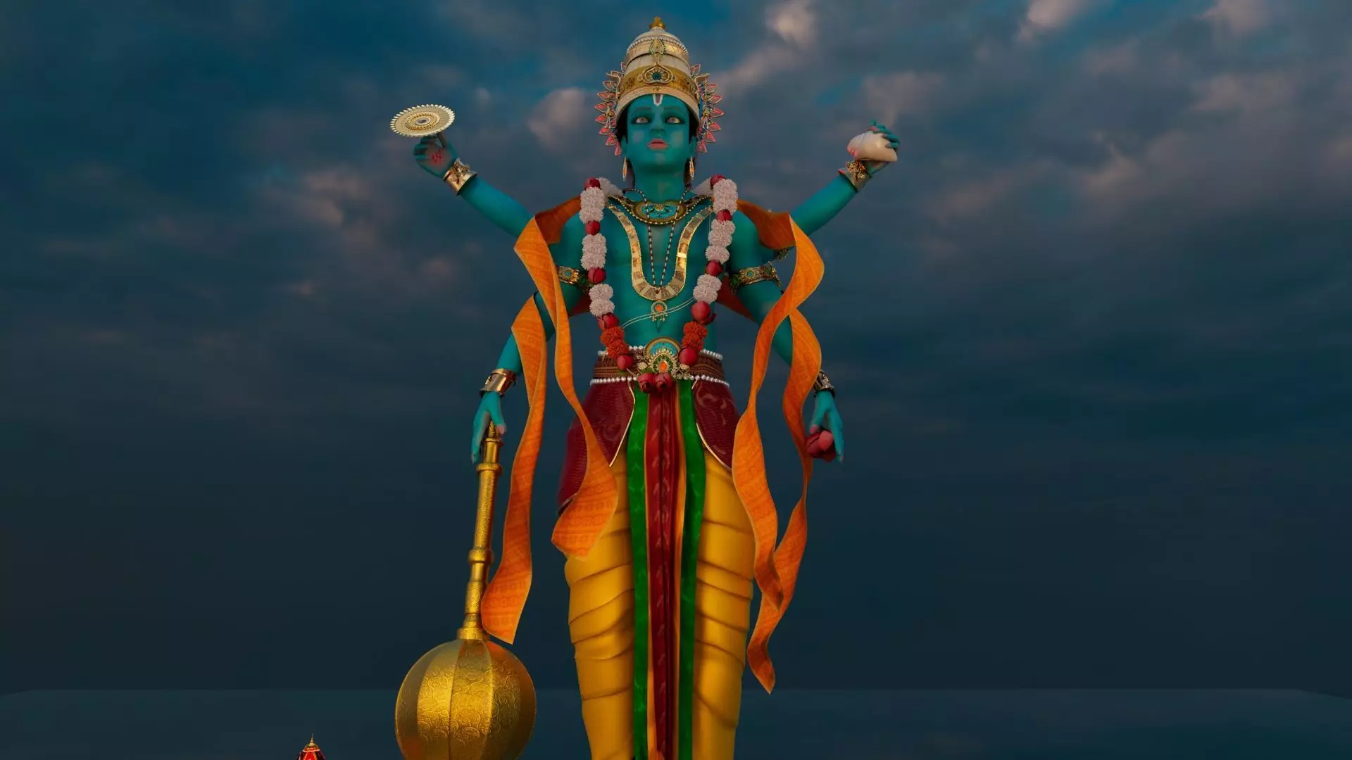 Lord Vishnu with Jagannath Puri Rath Yatra 3D model_0