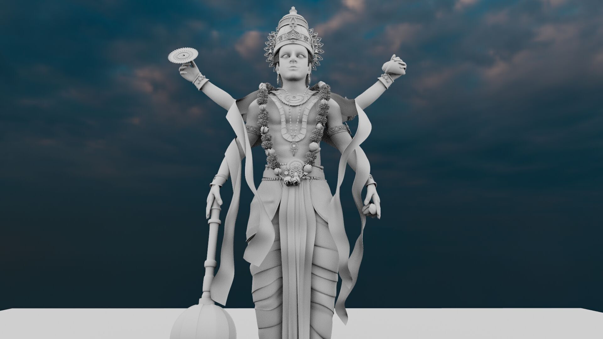 Lord Vishnu with Jagannath Puri Rath Yatra 3D model_20