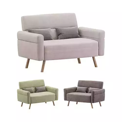 Sofa Couch with Lumbar | 3D model - 3D model önizlemesi