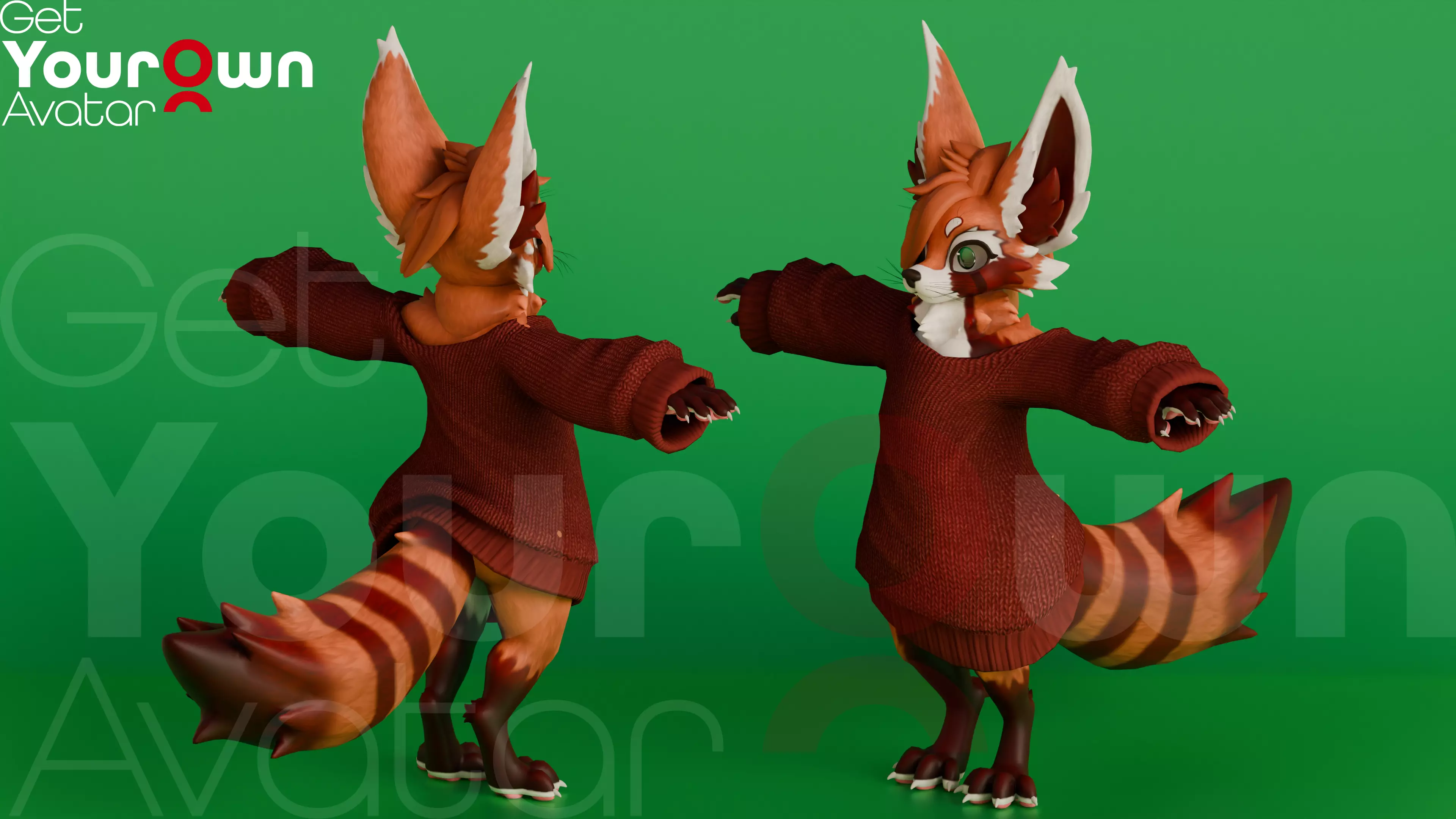 Fuzzy Ember Rigged 3D Avatar For VTubing Low-poly 3D model_0