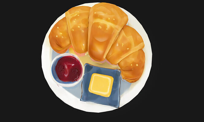 Croissant Delight  Buttery Layers of Morning Luxury 3D model 6