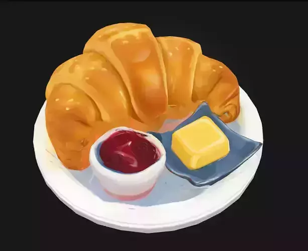 Croissant Delight Buttery Layers of Morning Luxury 3D model