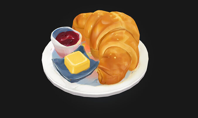 Croissant Delight  Buttery Layers of Morning Luxury 3D model 3