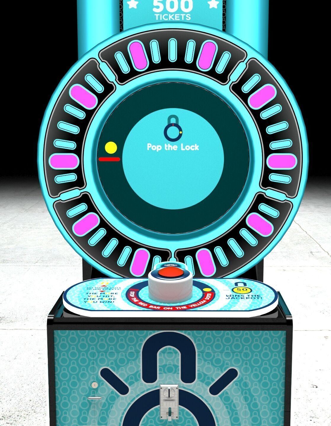 Bay Tek Pop the Lock Skill Redemption Arcade Game 3D model_4