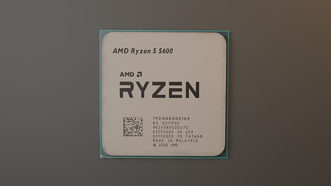 Computer CPU Ryzen 5 5600 3D model 3D model
