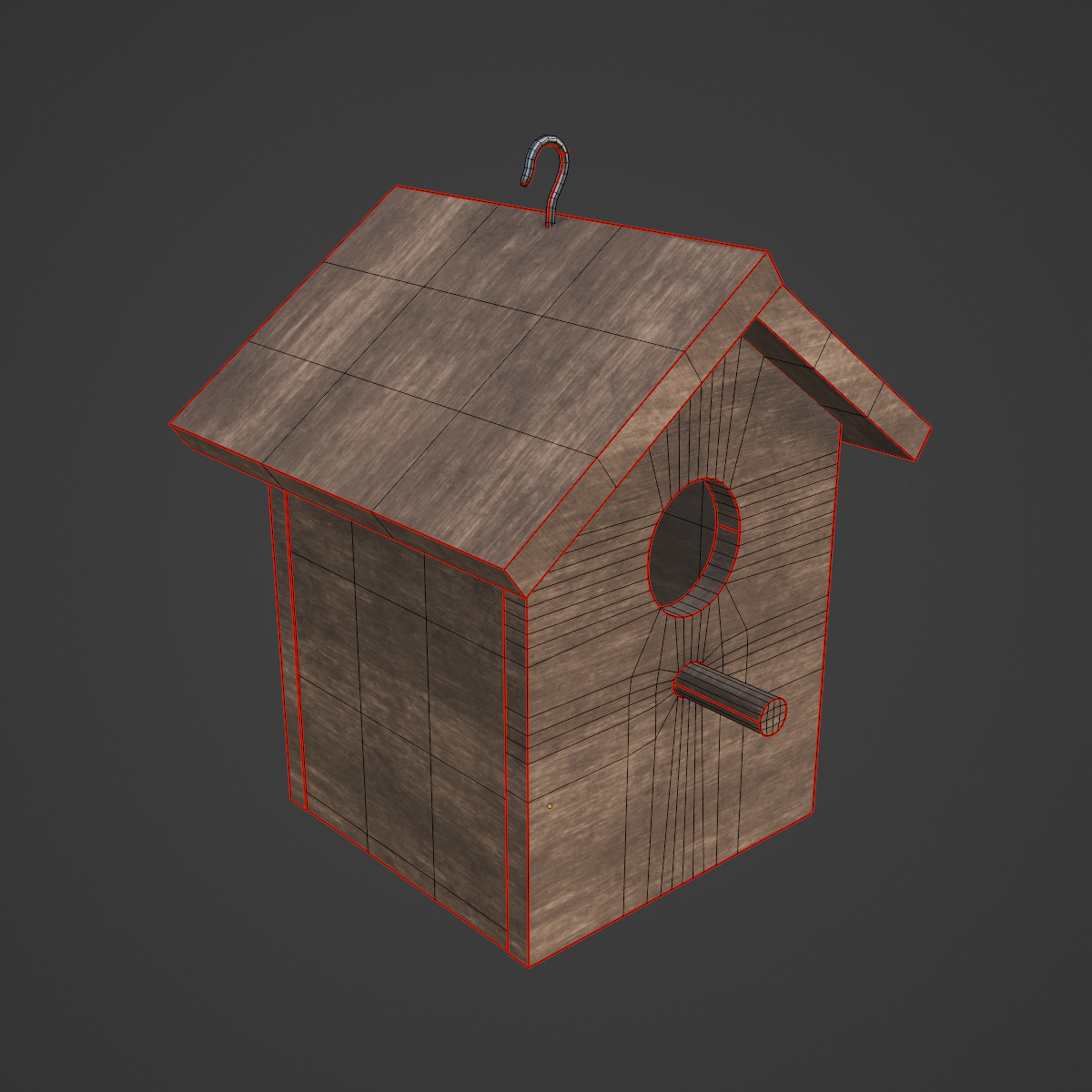 Birdhouse 02 Low-poly 3D model_7