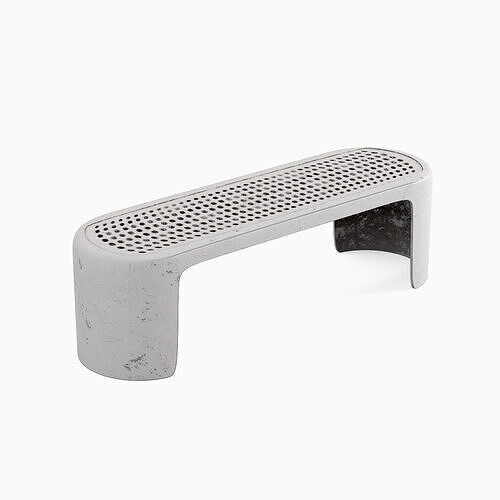Old Metal Modern Bench 05 3D model