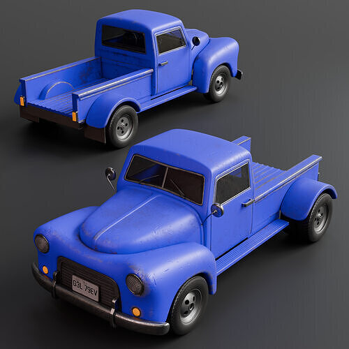 Stylized Retro Pickup Truck 3D model