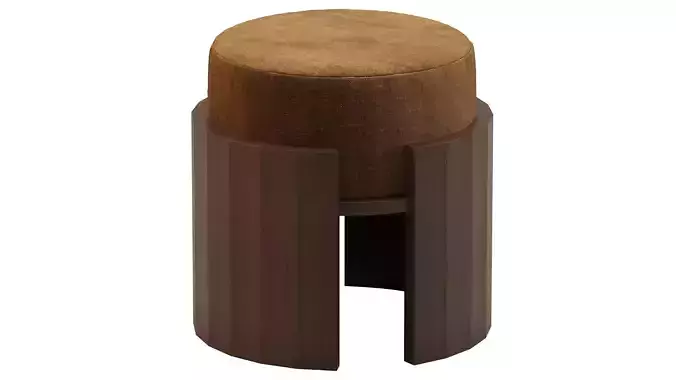 Wide Backless Solid Wood Round