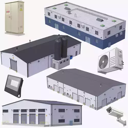 4 Industrial Buildings Collection 