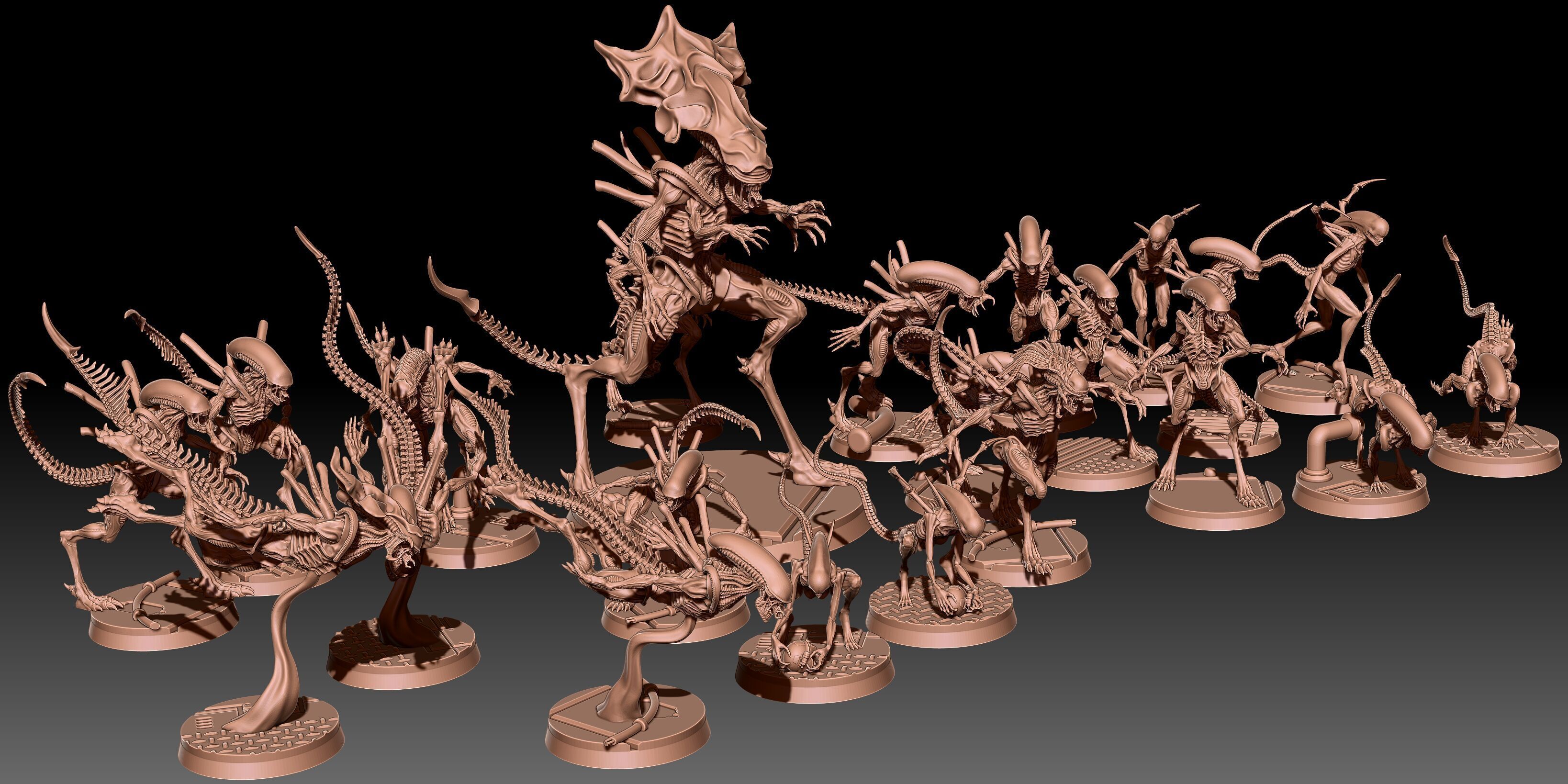 Queen Xenomorph 3D print model_3