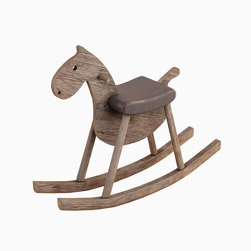 Wooden Rocking Horse 04 3D model