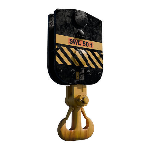 Crane Hook Block - LIEBHERR Inspired Low-poly 3D model