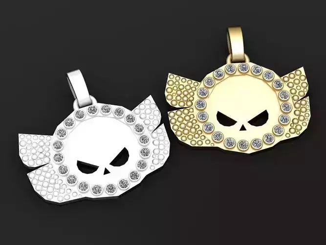 Skull Wing Diamond Pendant  3D print model