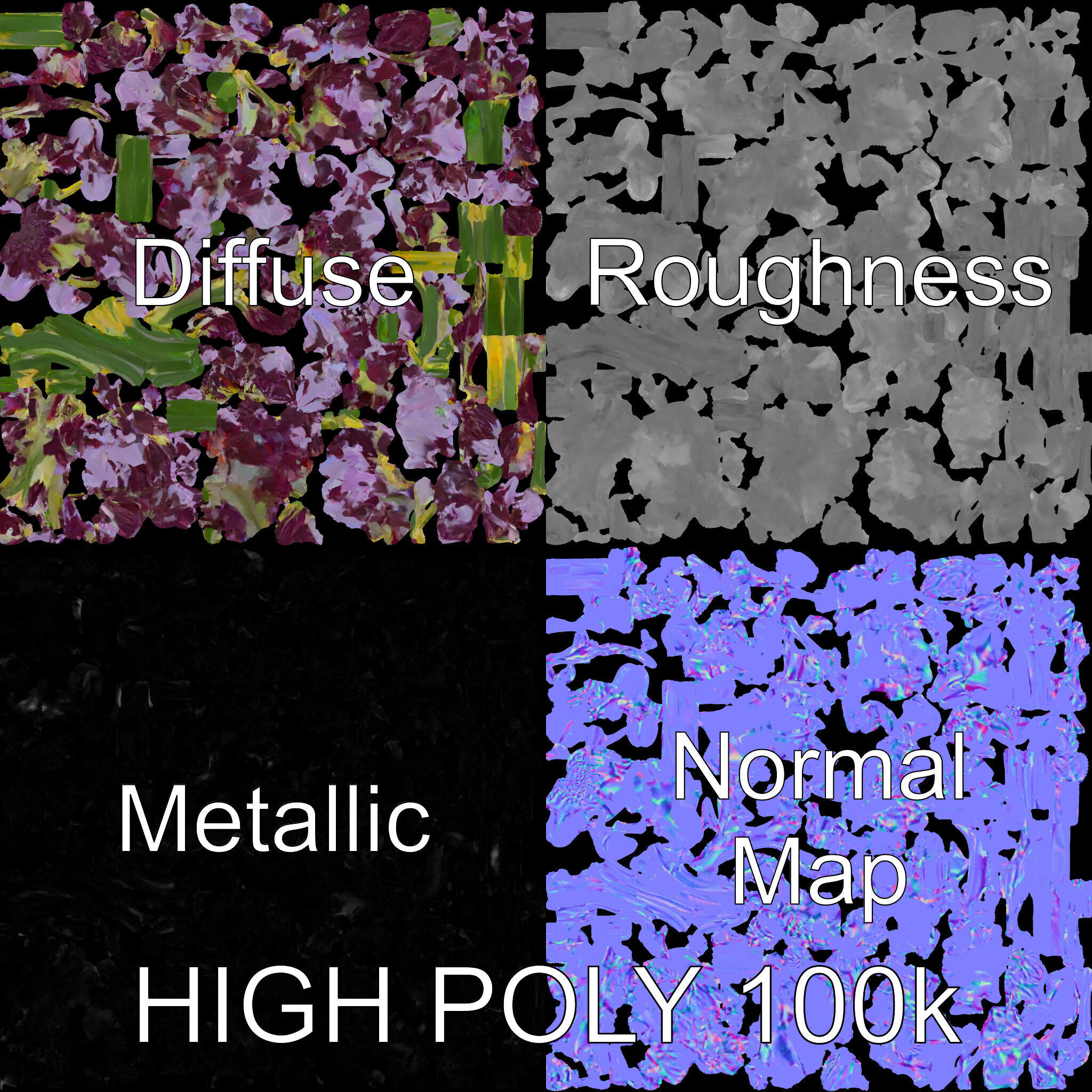 Lavender Flower D Model Pack Low-poly 3D model_4