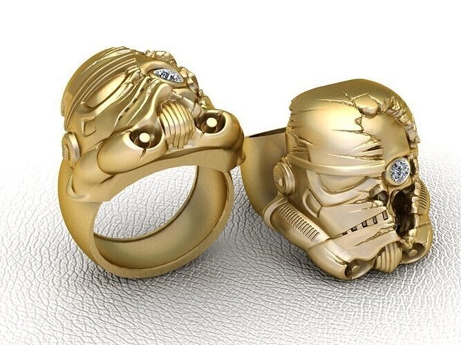 Damaged Sci-Fi Helmet Ring  3D print model