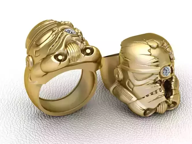 Damaged Sci-Fi Helmet Ring  3D print model