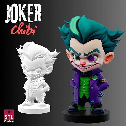 The Joker Chibi Style FanArt 3D print model