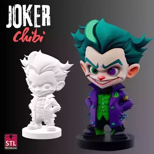 The Joker Chibi Style FanArt 3D print model