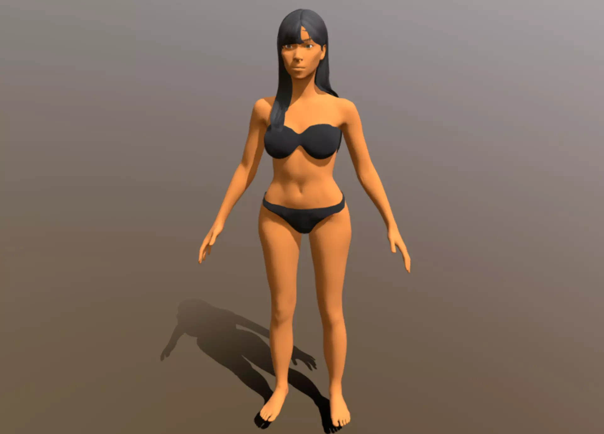 Rigged Female 3D Model 3D model_0