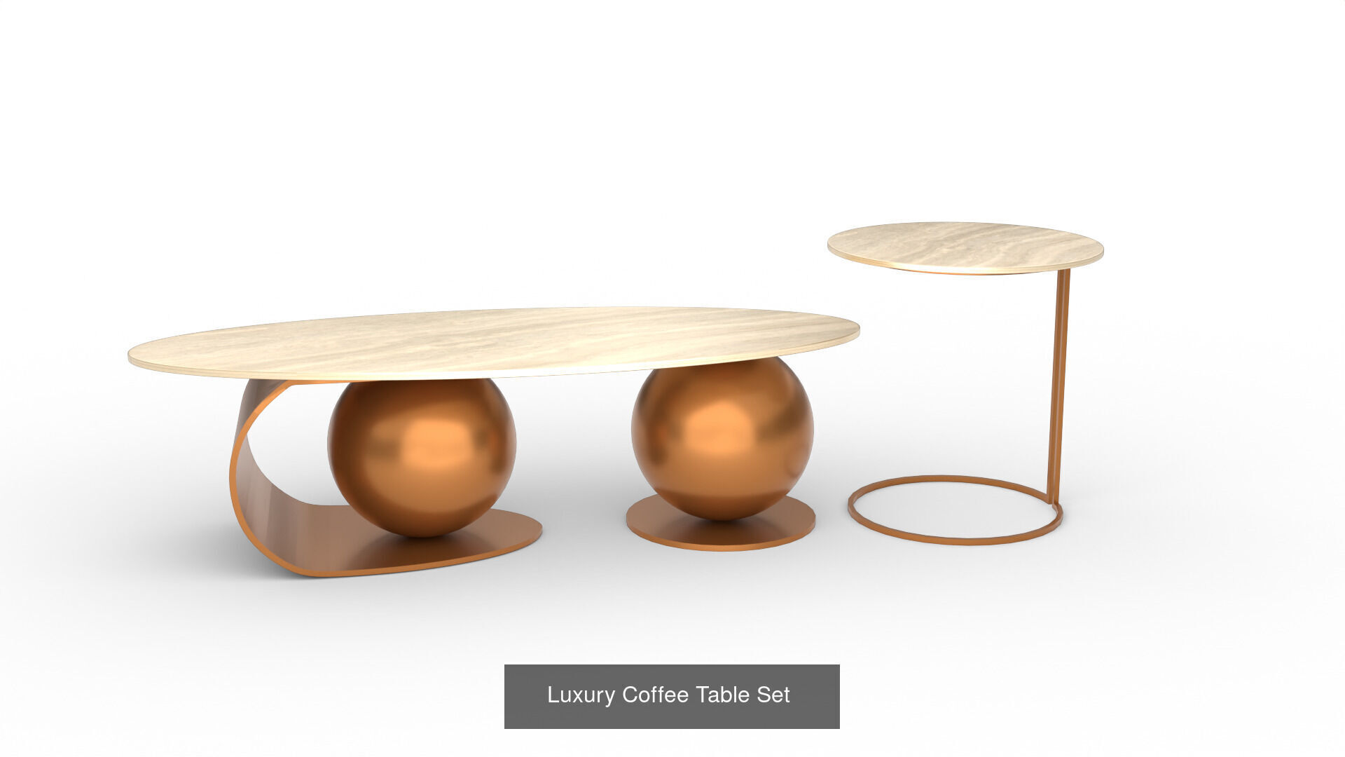 12 Marble and Metal Coffee Tables PBR Ready 3D Model Collection_2