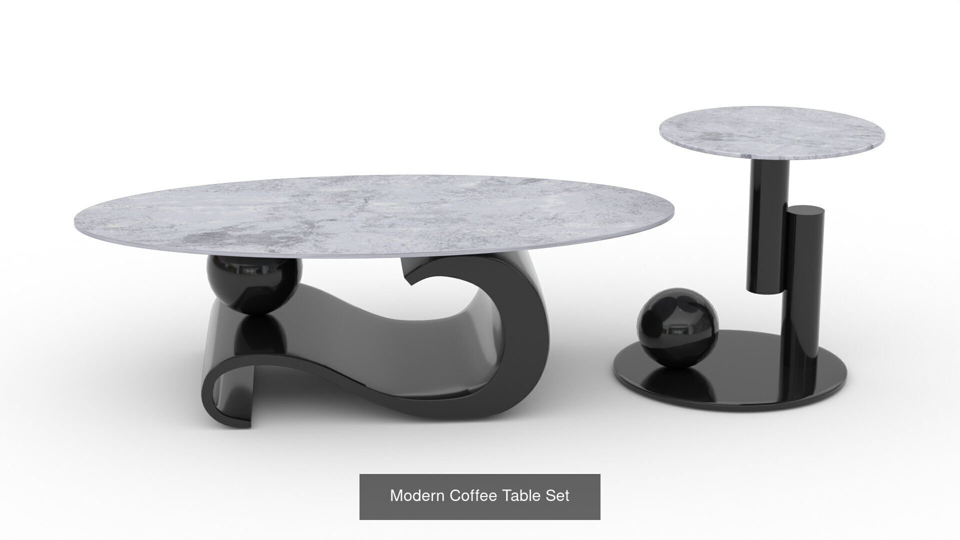12 Marble and Metal Coffee Tables PBR Ready 3D Model Collection_1