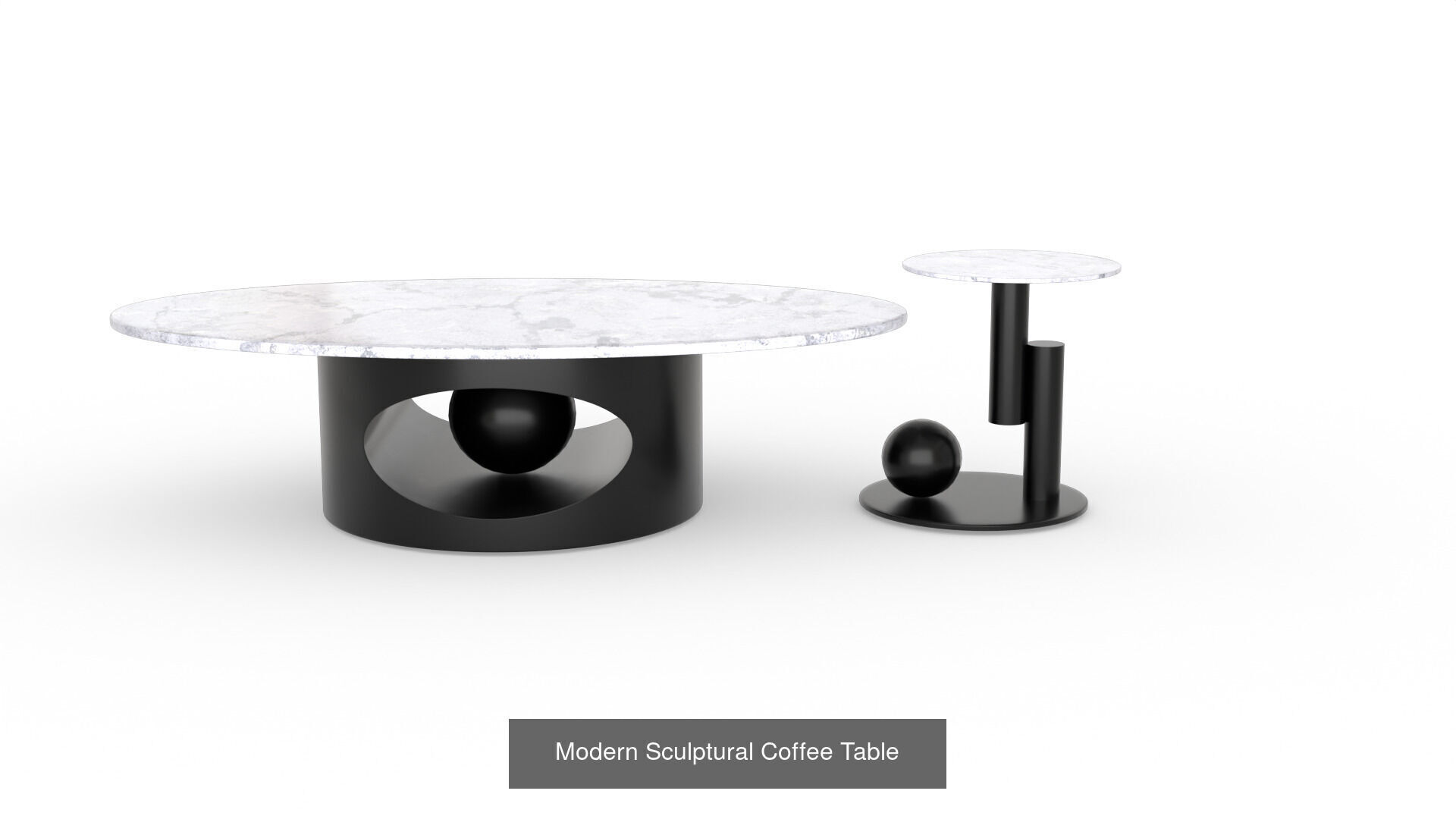 12 Marble and Metal Coffee Tables PBR Ready 3D Model Collection_8