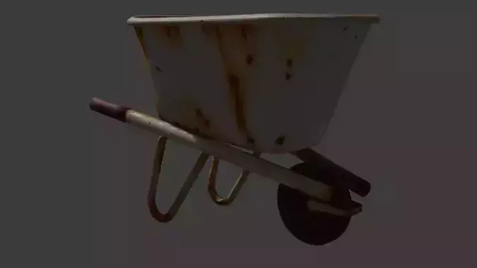 Rusted metal wheelbarrow