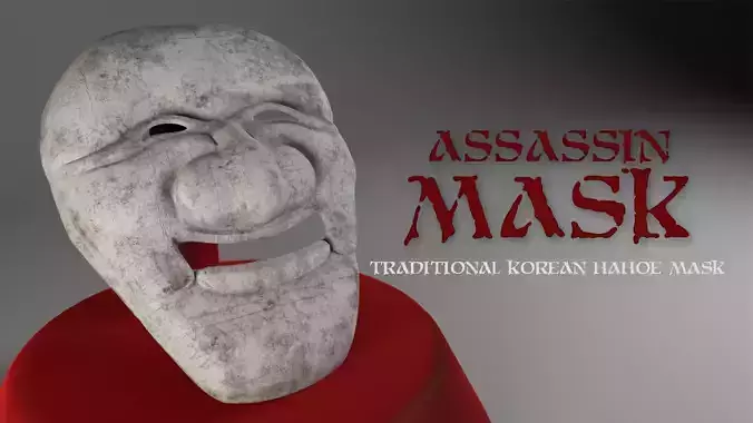  Assassin Mask  Traditional Korean Hahoe Mask