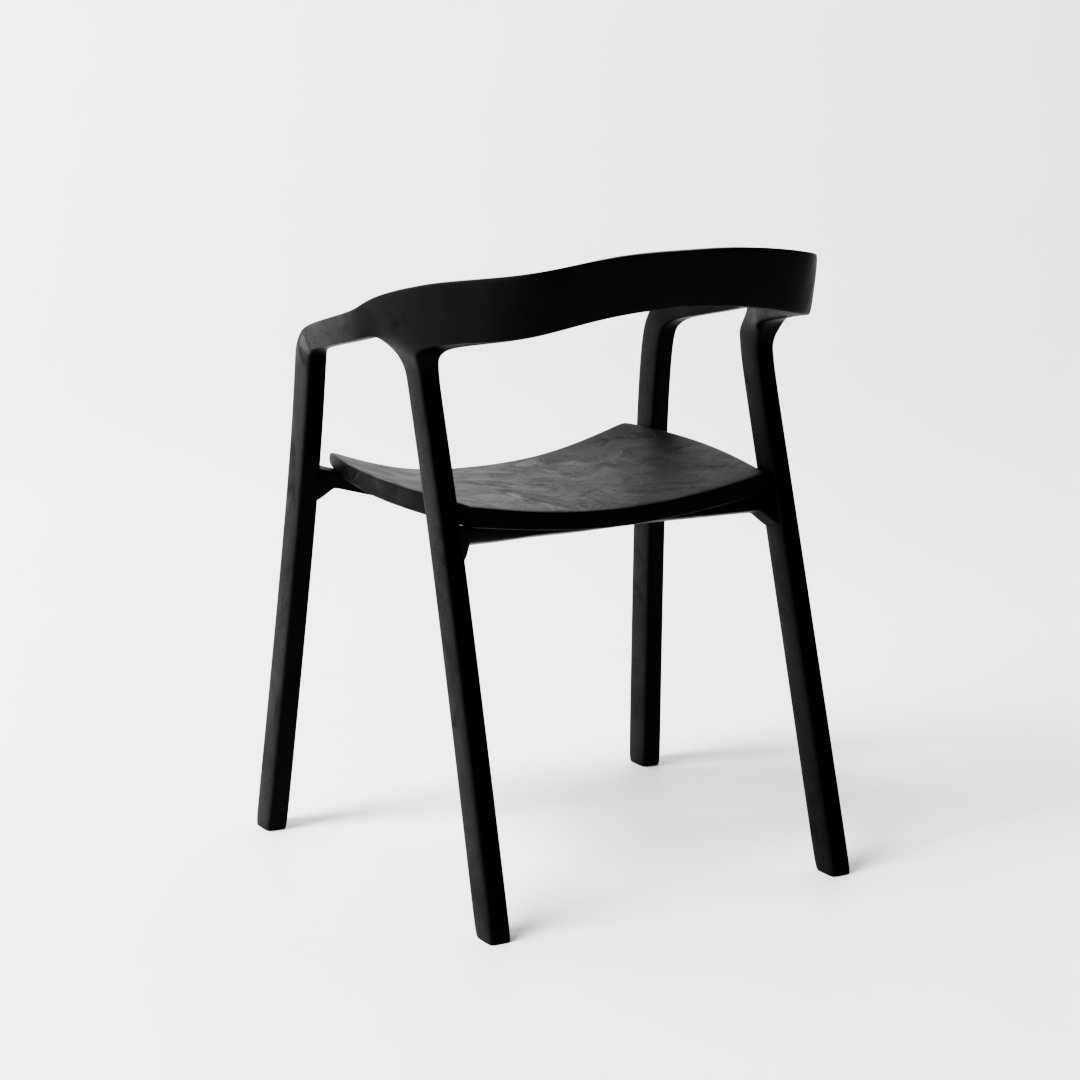 Modern Black Armchair 3D model_5