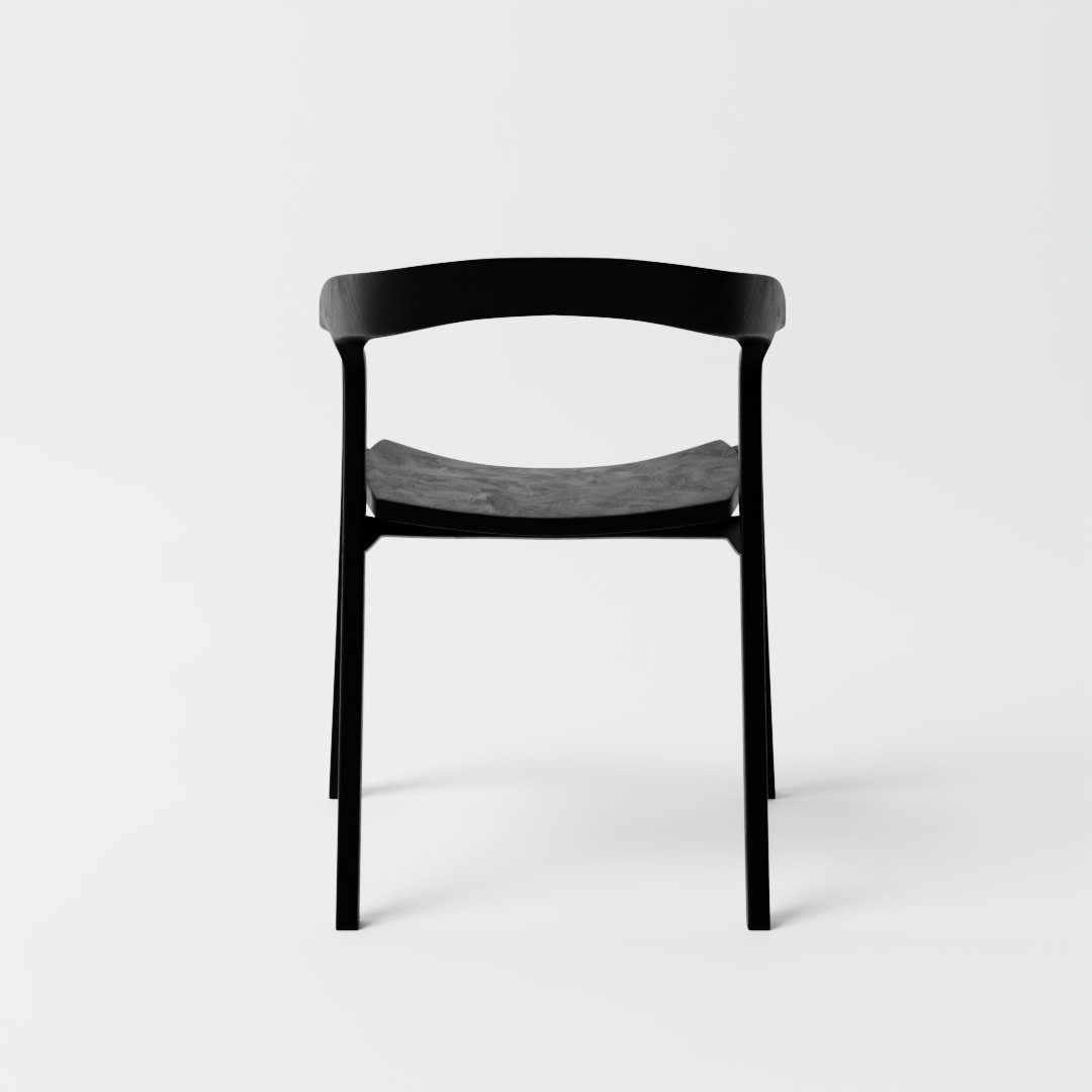 Modern Black Armchair 3D model_4