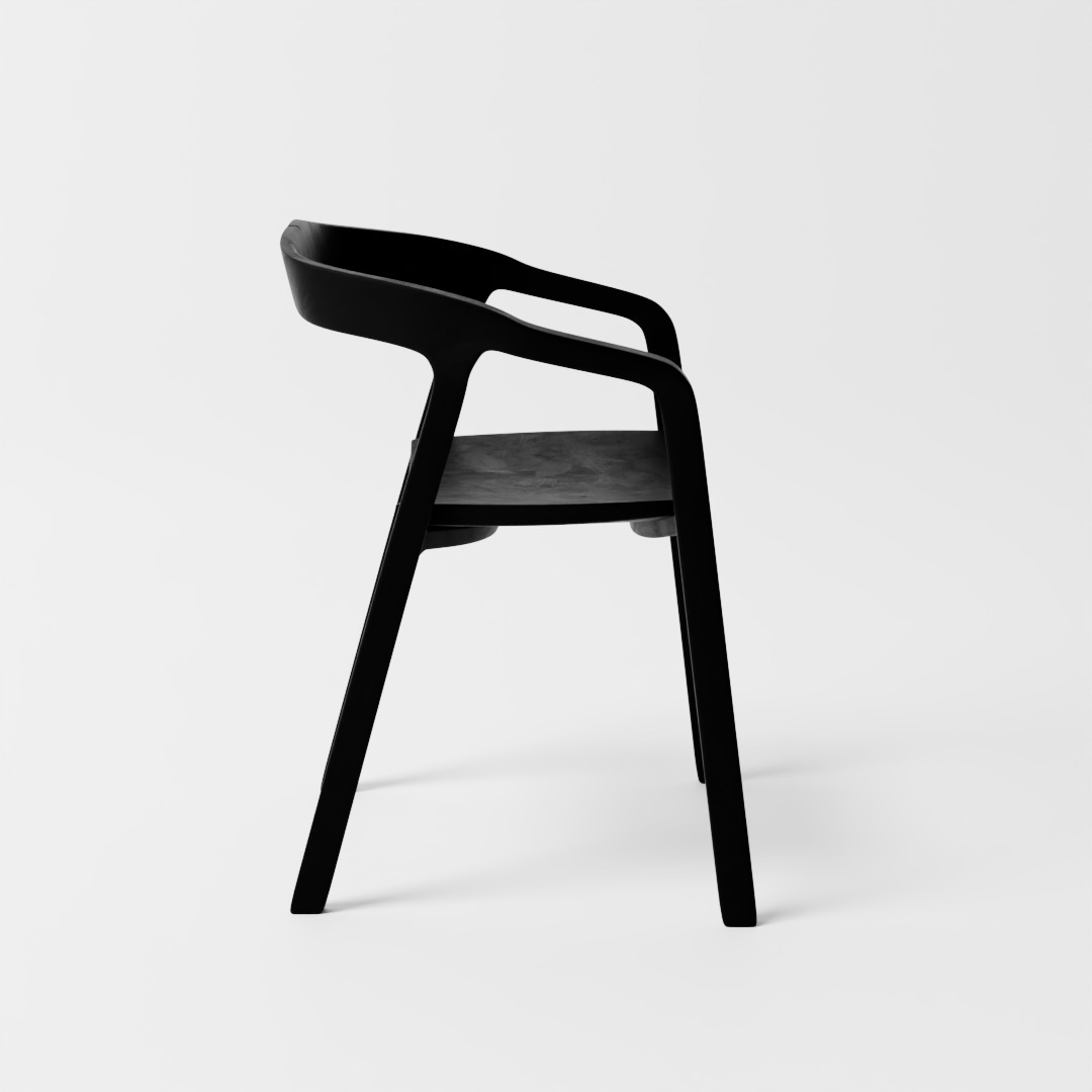 Modern Black Armchair 3D model_8