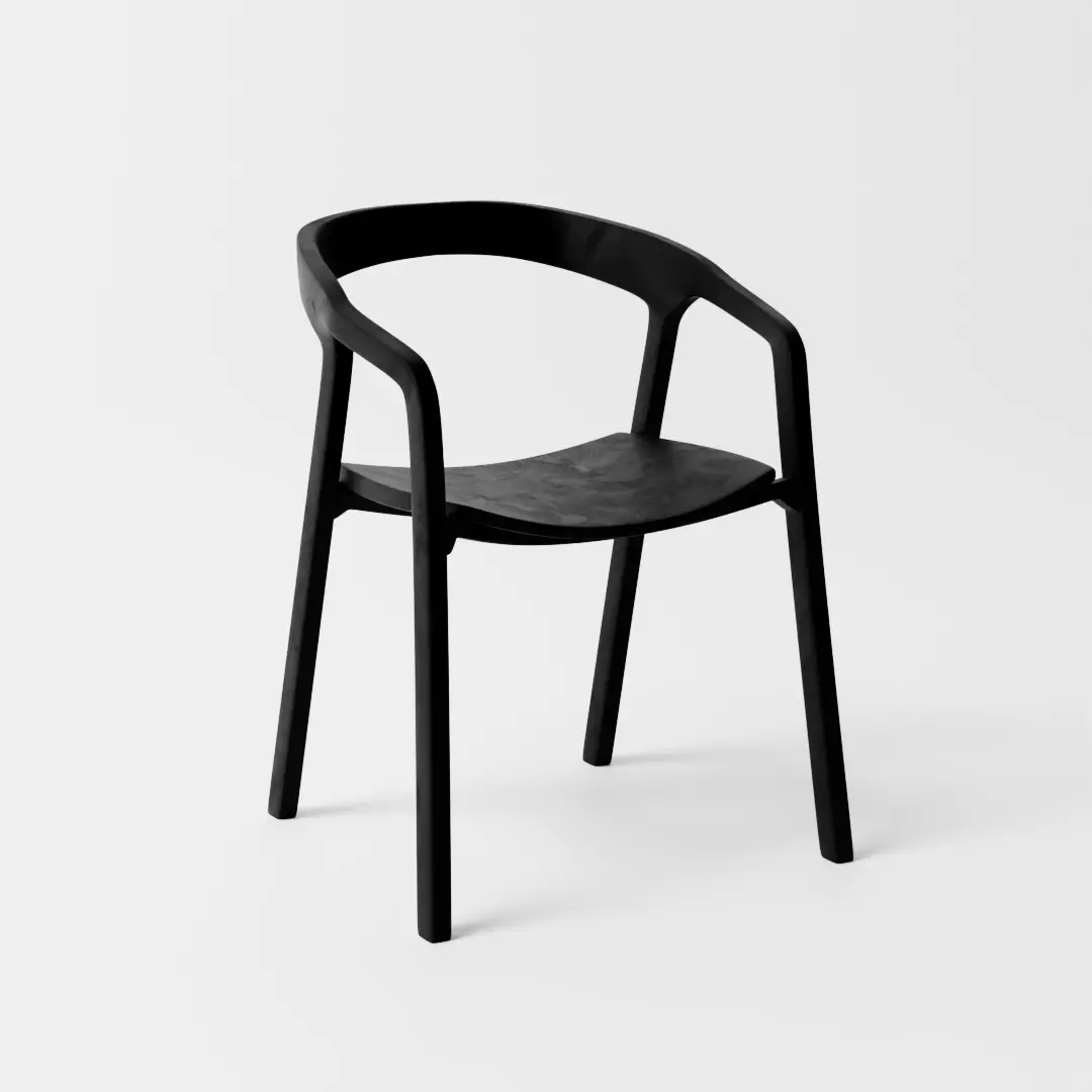 Modern Black Armchair 3D model_0