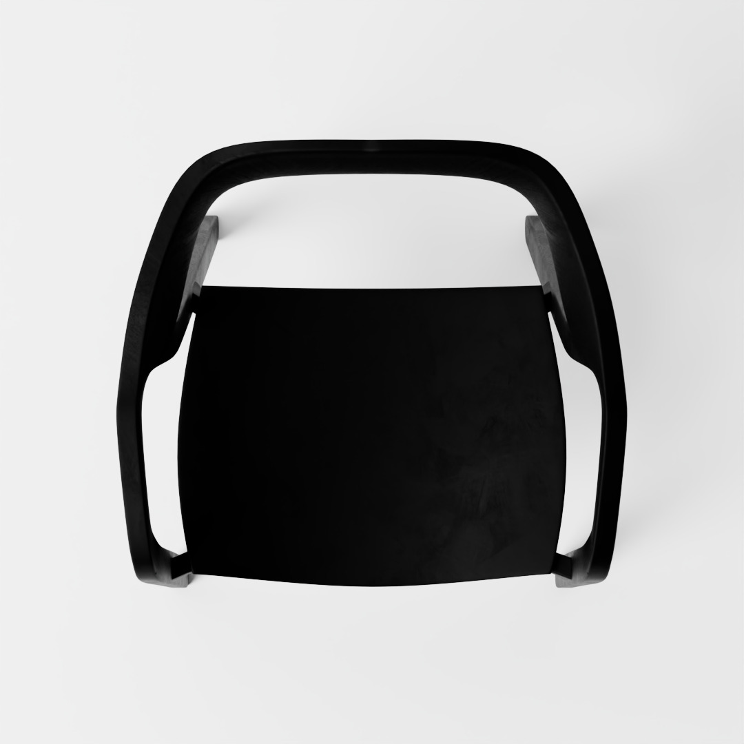 Modern Black Armchair 3D model_9